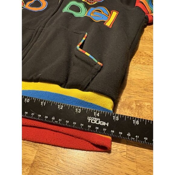 COOJI Vintage Y2K 90s Fur Lined Hoodie Sweatshirt Jacket Small - Picture 8 of 10